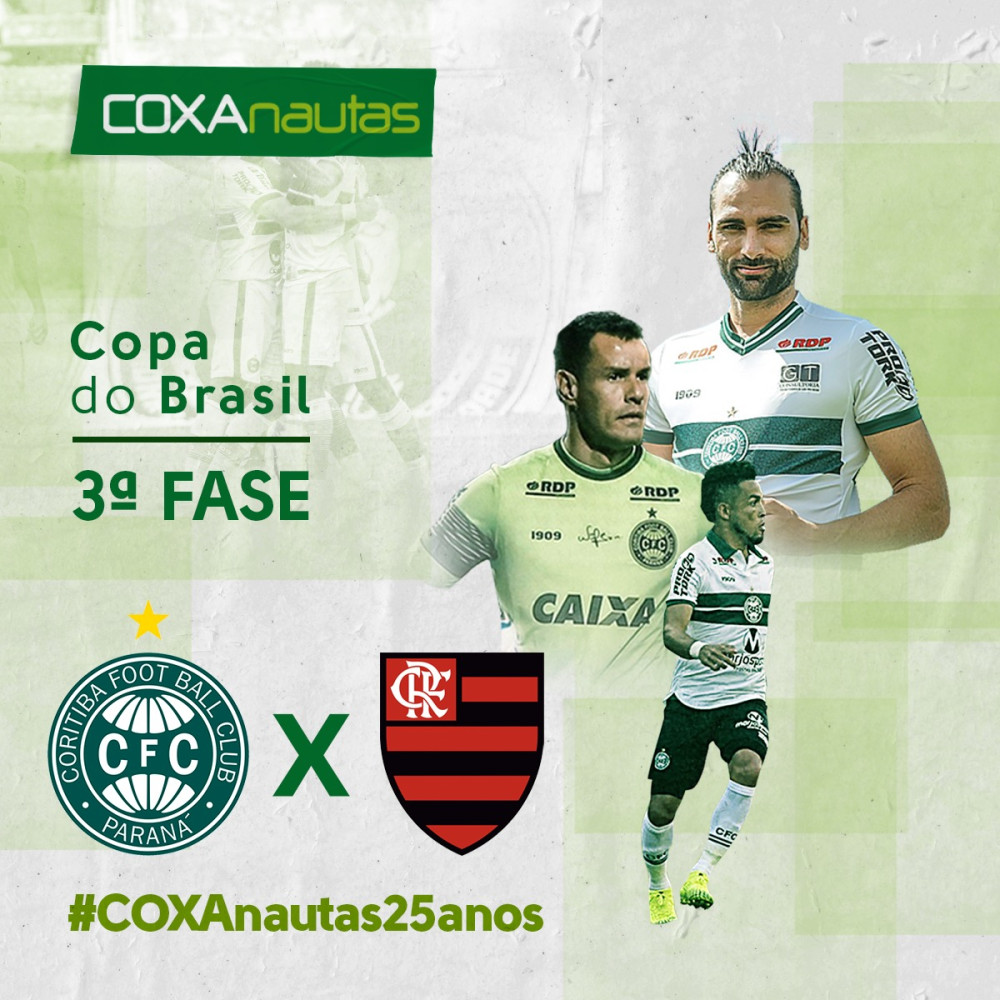 Flamengo é o adversário do Coritiba na 3º Fase da Copa do Brasil