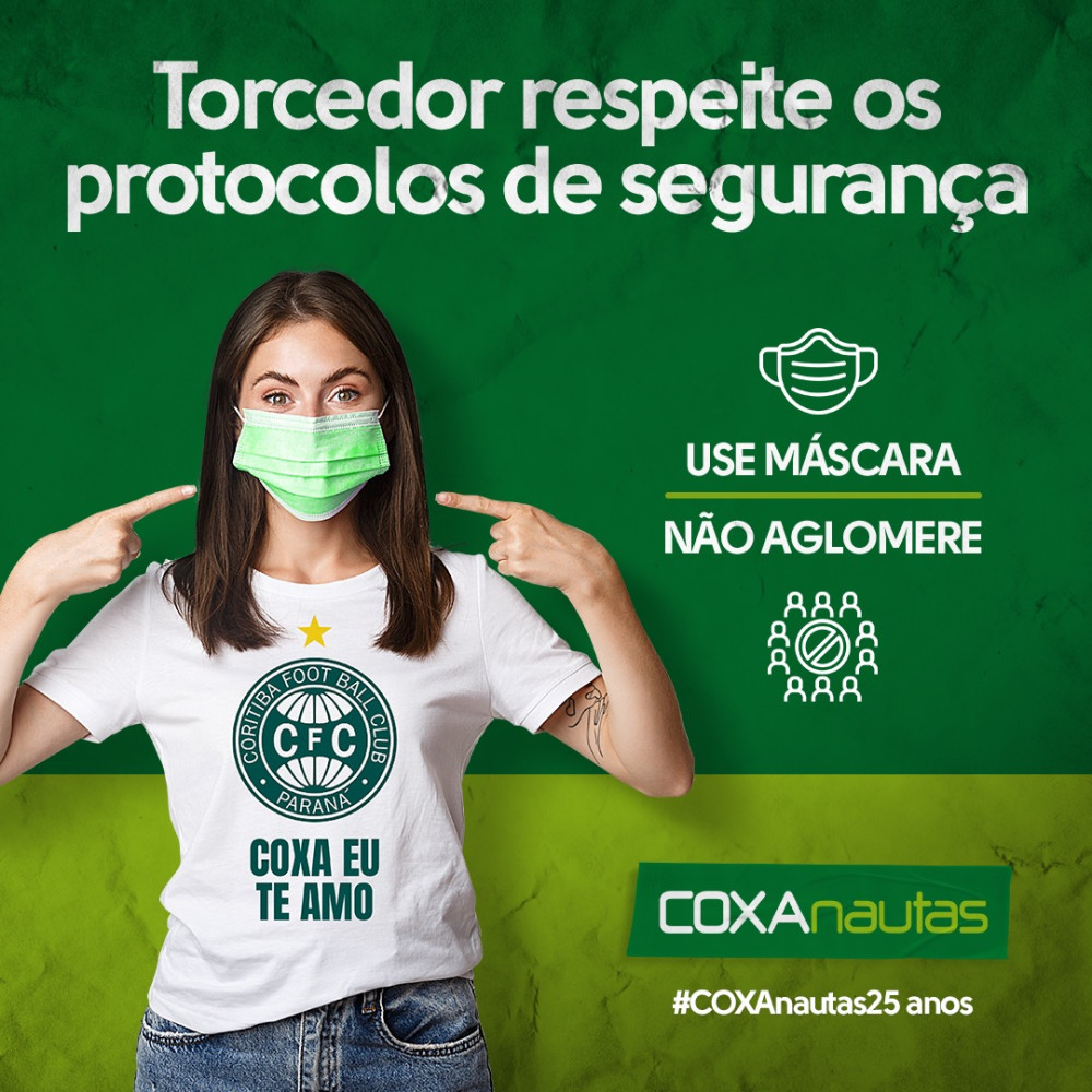 Coritiba pede que o torcedor respeite os protocolos de segurança
