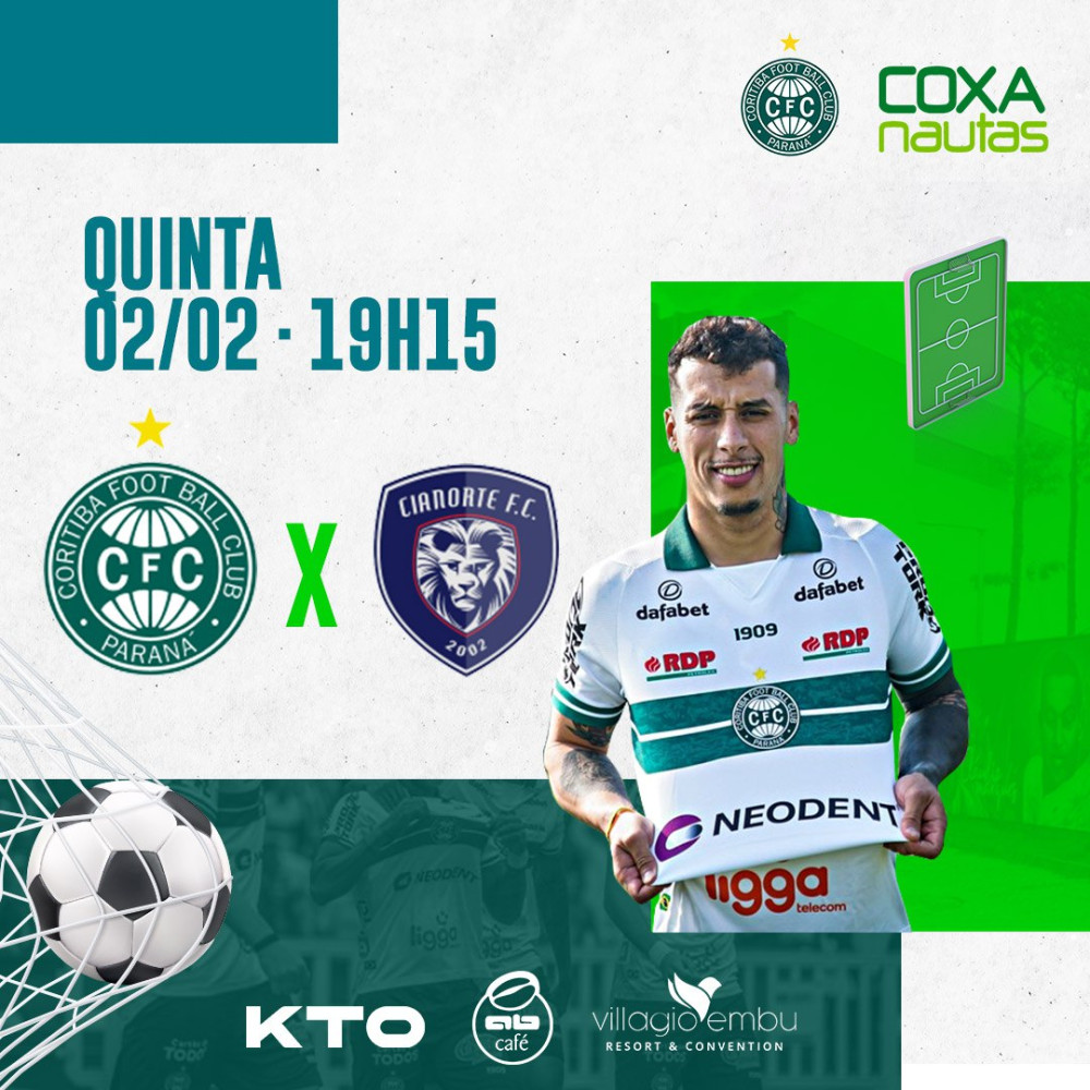 Em busca do bom futebol, Coritiba recebe o Cianorte