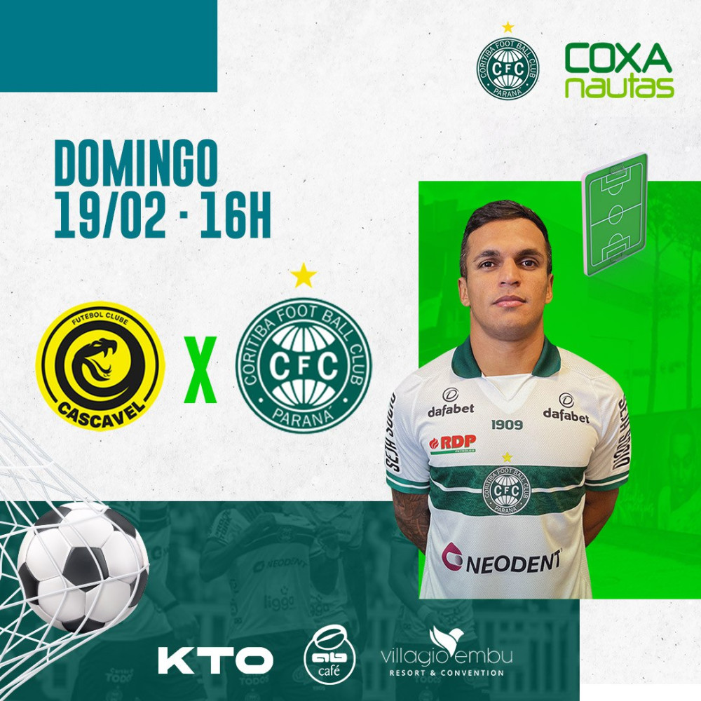 Em busca da vice-liderança, Coritiba enfrenta o FC Cascavel
