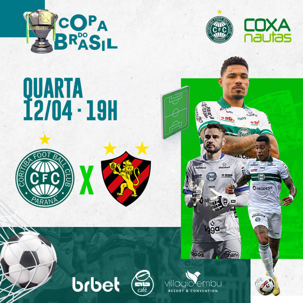 Coritiba inicia luta contra o Sport na terceira fase da Copa do Brasil