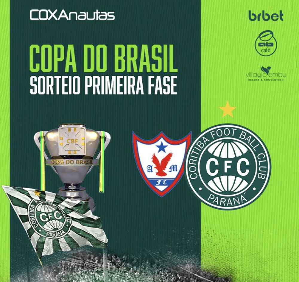 Coritiba pega o Águia de Marabá na Copa do Brasil.