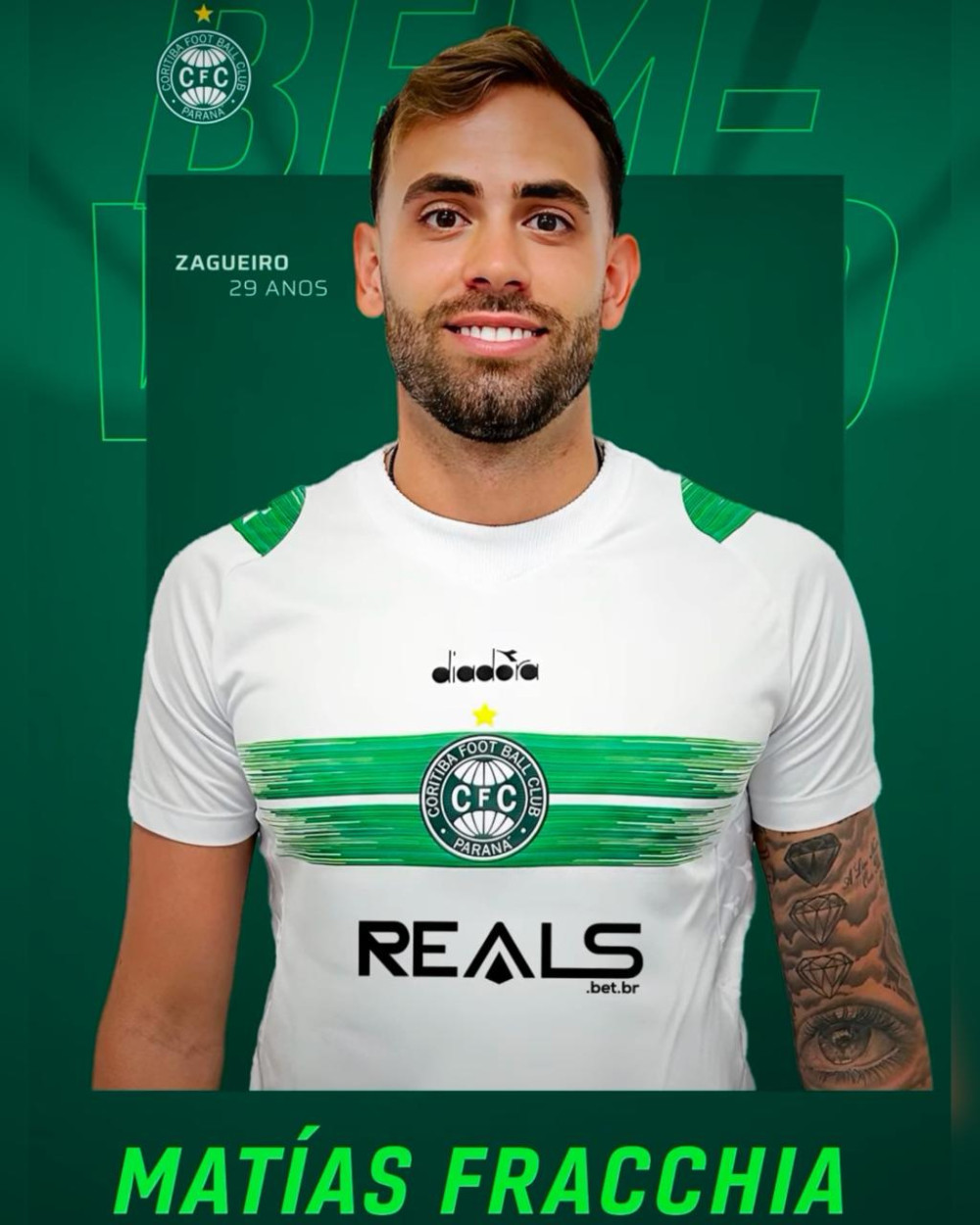 Coritiba anuncia a contratação de zagueiro chileno