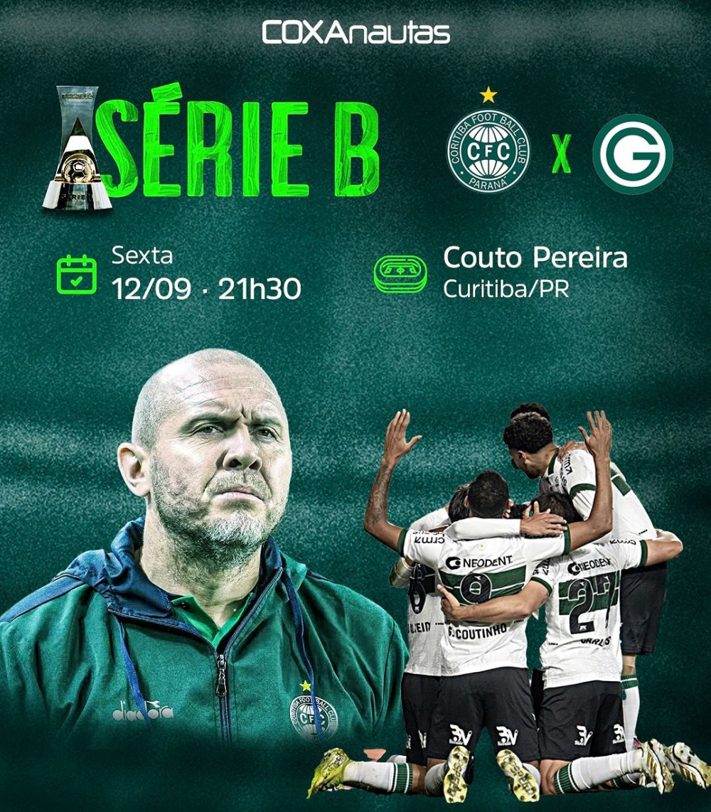 Coritiba e Goiás duelam pela liderança da Série B no Couto Pereira