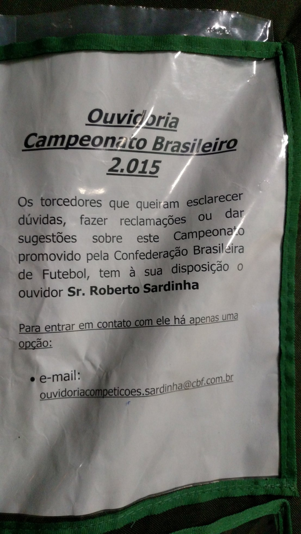 Reclamações com o sr. Sardinha