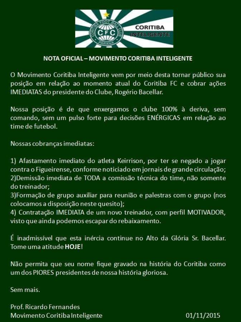 Bacellar segue prestigiado.