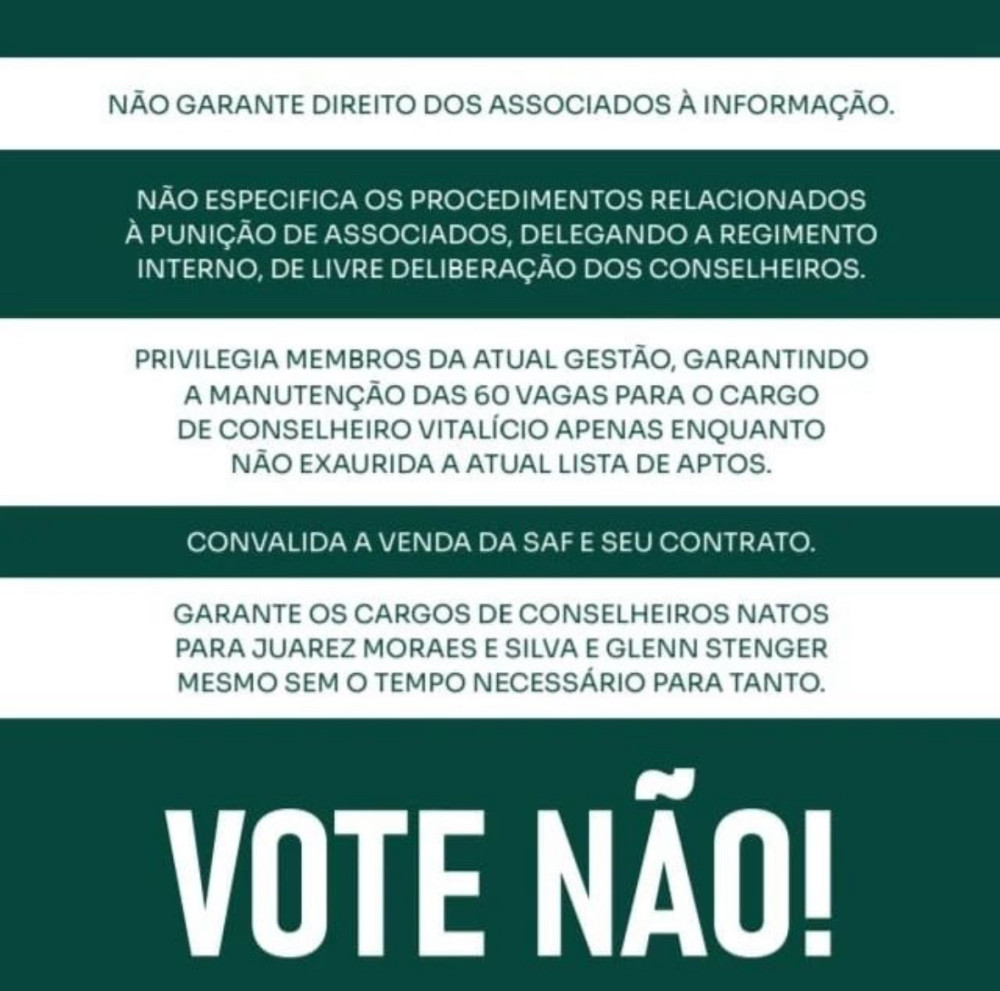 Vote NÃO ao novo estatuto 
