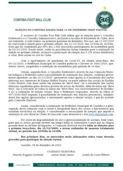 Secretaria Municipal de Saúde barra eleições de forma presencial