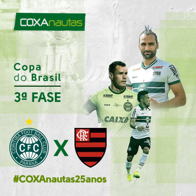 Flamengo é o adversário do Coritiba na 3º Fase da Copa do Brasil