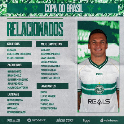 Coritiba tem novidades no ataque para o jogo contra o Águia