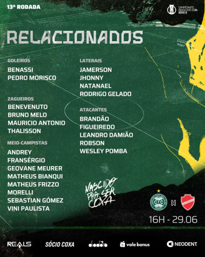 Andrey é a novidade para o jogo contra o Vila Nova