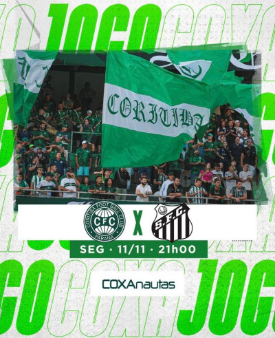Sem nenhuma chance de acesso, Coritiba enfrenta o Santos no Couto Pereira