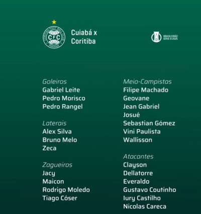 Jean Gabriel é a novidade entre os relacionados para jogo contra o Cuiabá