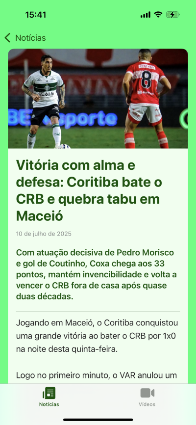 Visualização de notícia completa